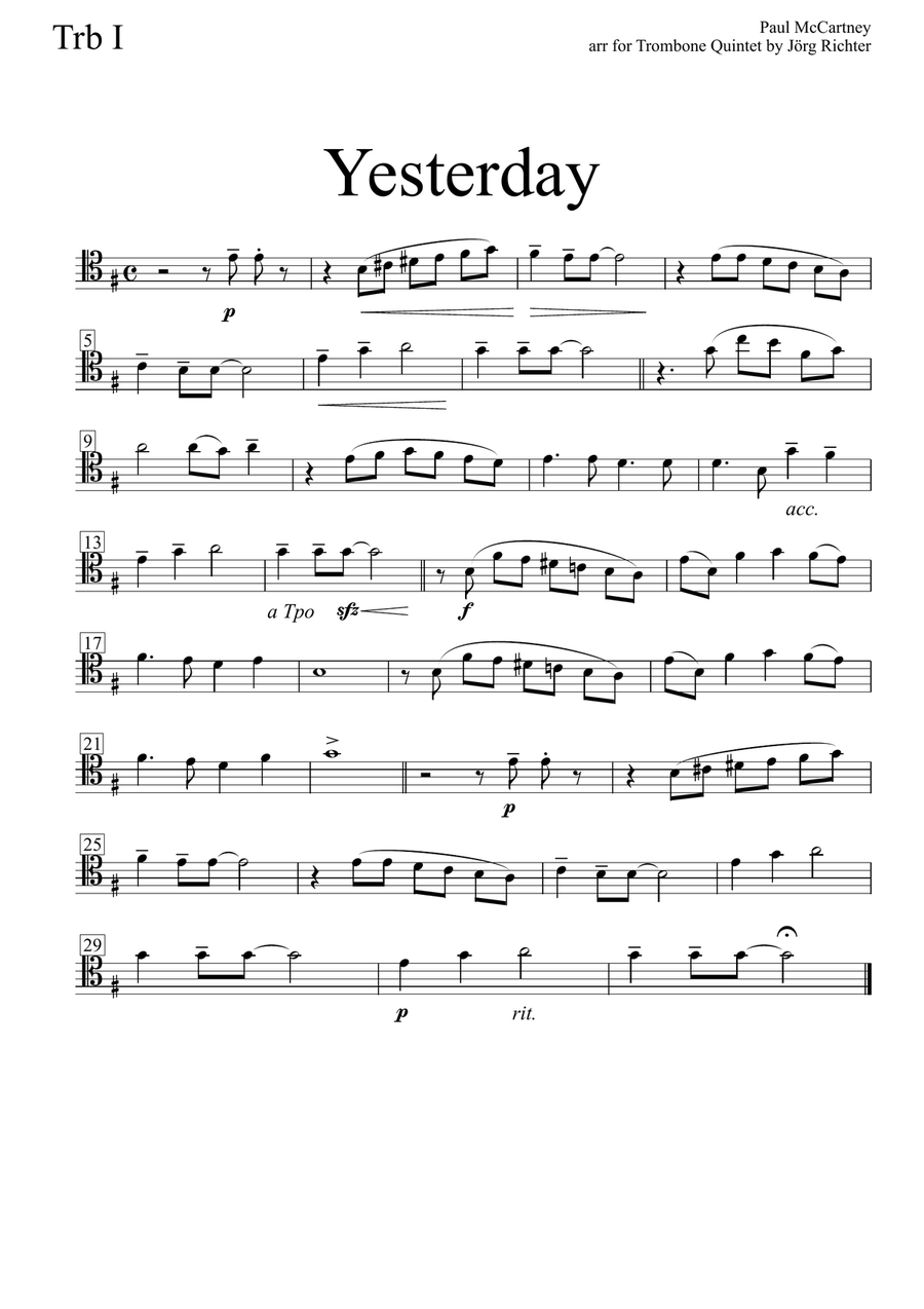 Yesterday Brass Quintet scores gallery preview page 5