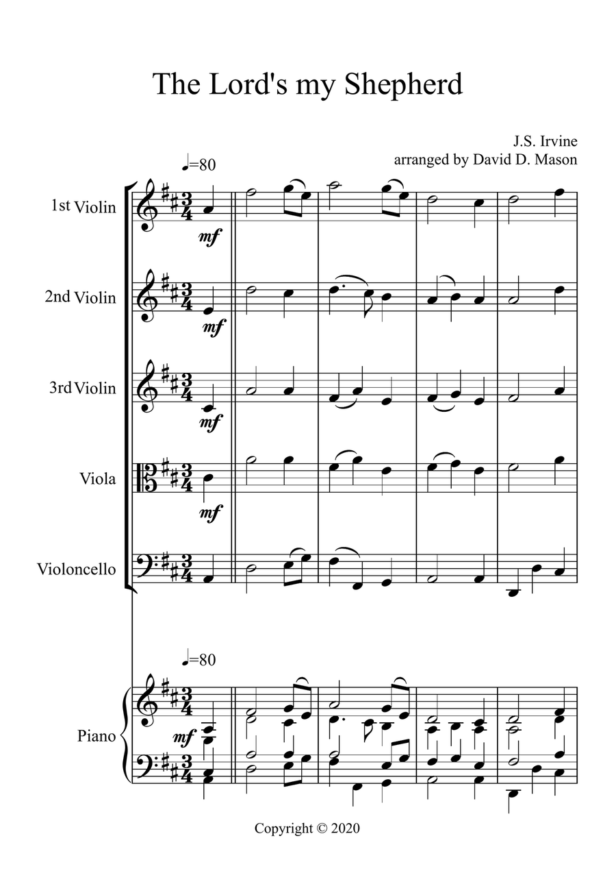 The Lord's my Shepherd The Lord's my Shepherd Piano Quintet scores gallery preview page 2