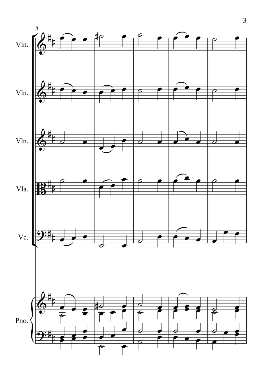 The Lord's my Shepherd The Lord's my Shepherd Piano Quintet scores gallery preview page 3