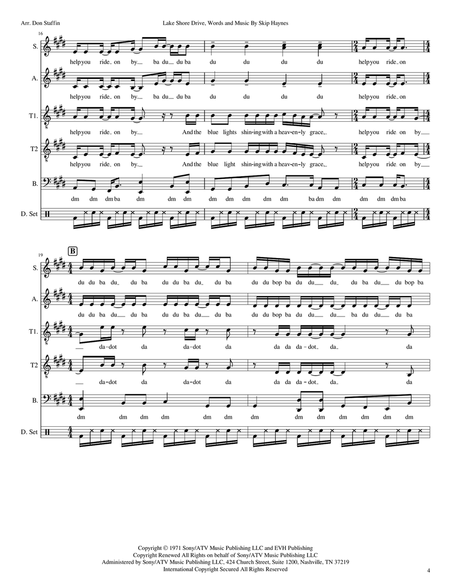 Lake Shore Drive Lake Shore Drive 4-Part scores gallery preview page 4