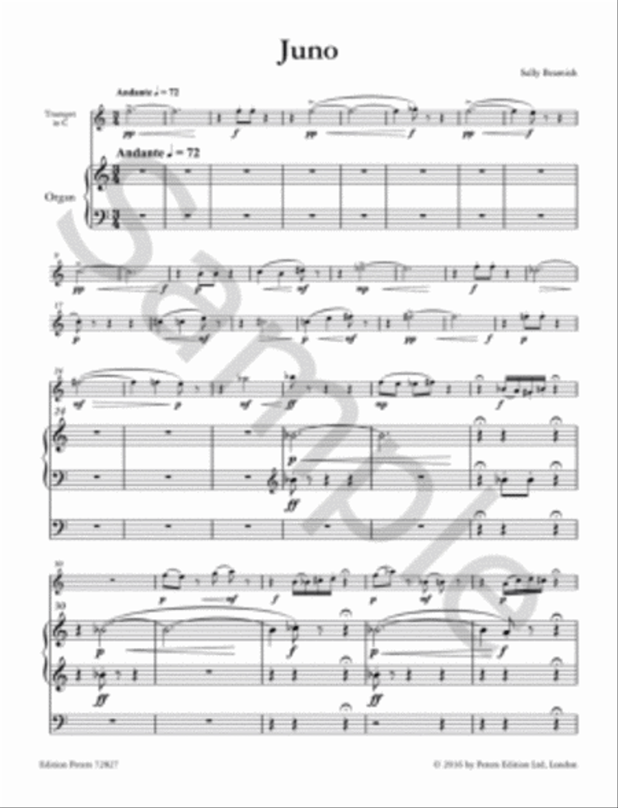 Juno for Trumpet in C and Organ C Trumpet scores gallery preview page 3