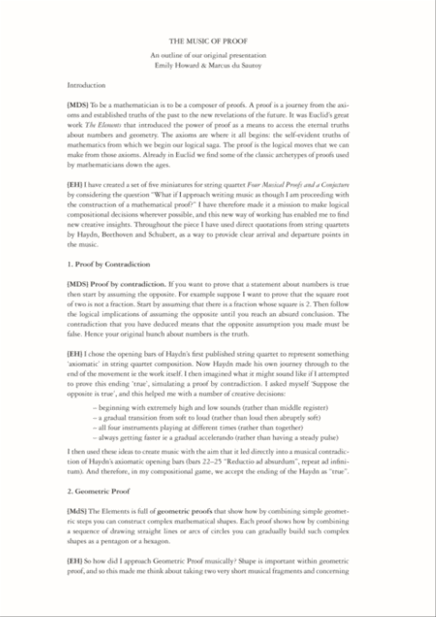 Four Musical Proofs and a Conjecture String Quartet scores gallery preview page 3