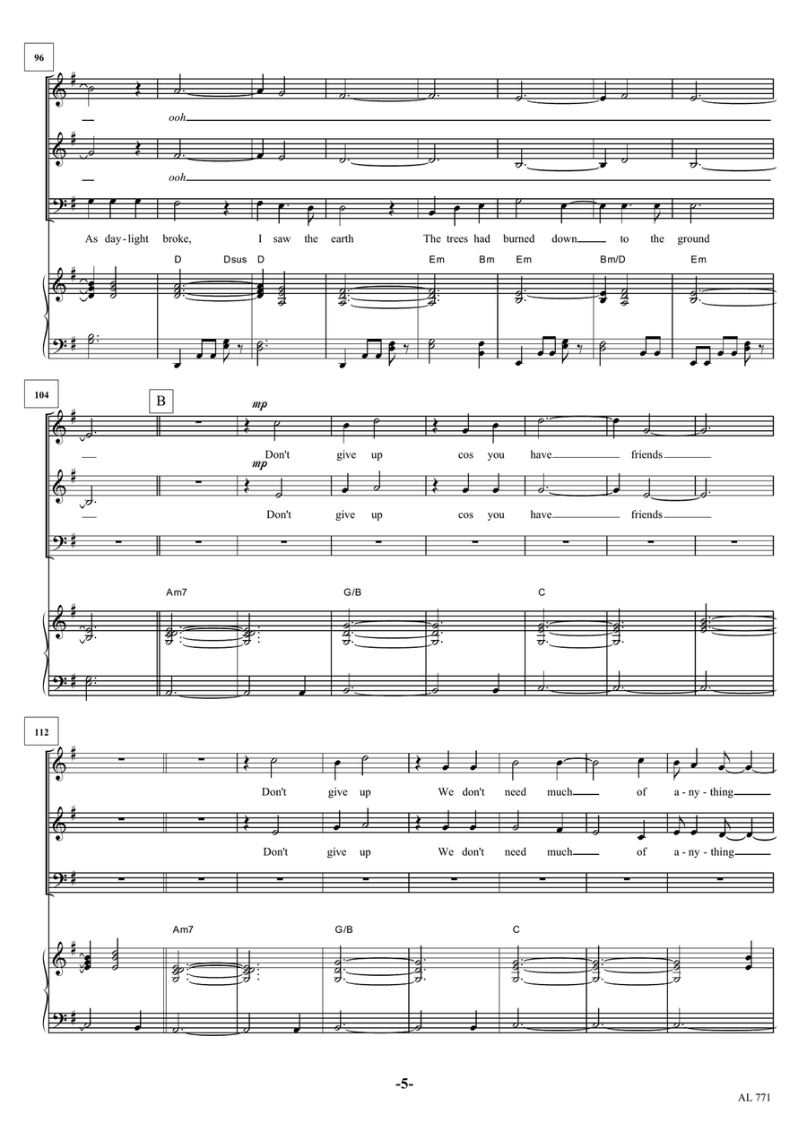 Don't Give Up Don't Give Up 3-Part scores gallery preview page 5