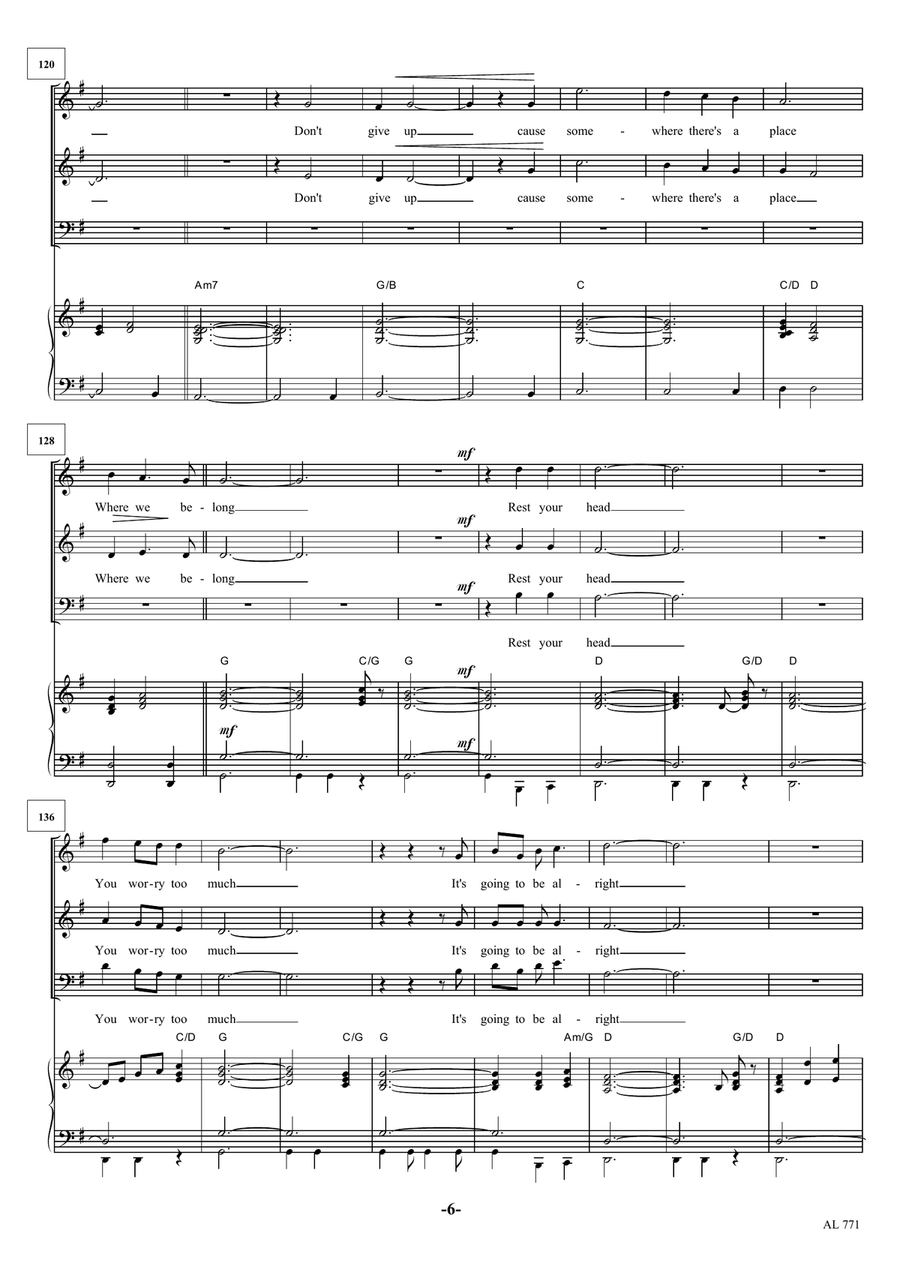 Don't Give Up Don't Give Up 3-Part scores gallery preview page 6