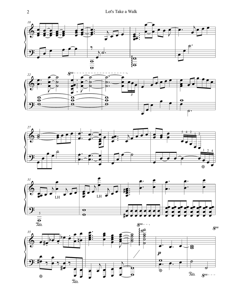 Let's Take a Walk Let's Take a Walk Piano Solo scores gallery preview page 2