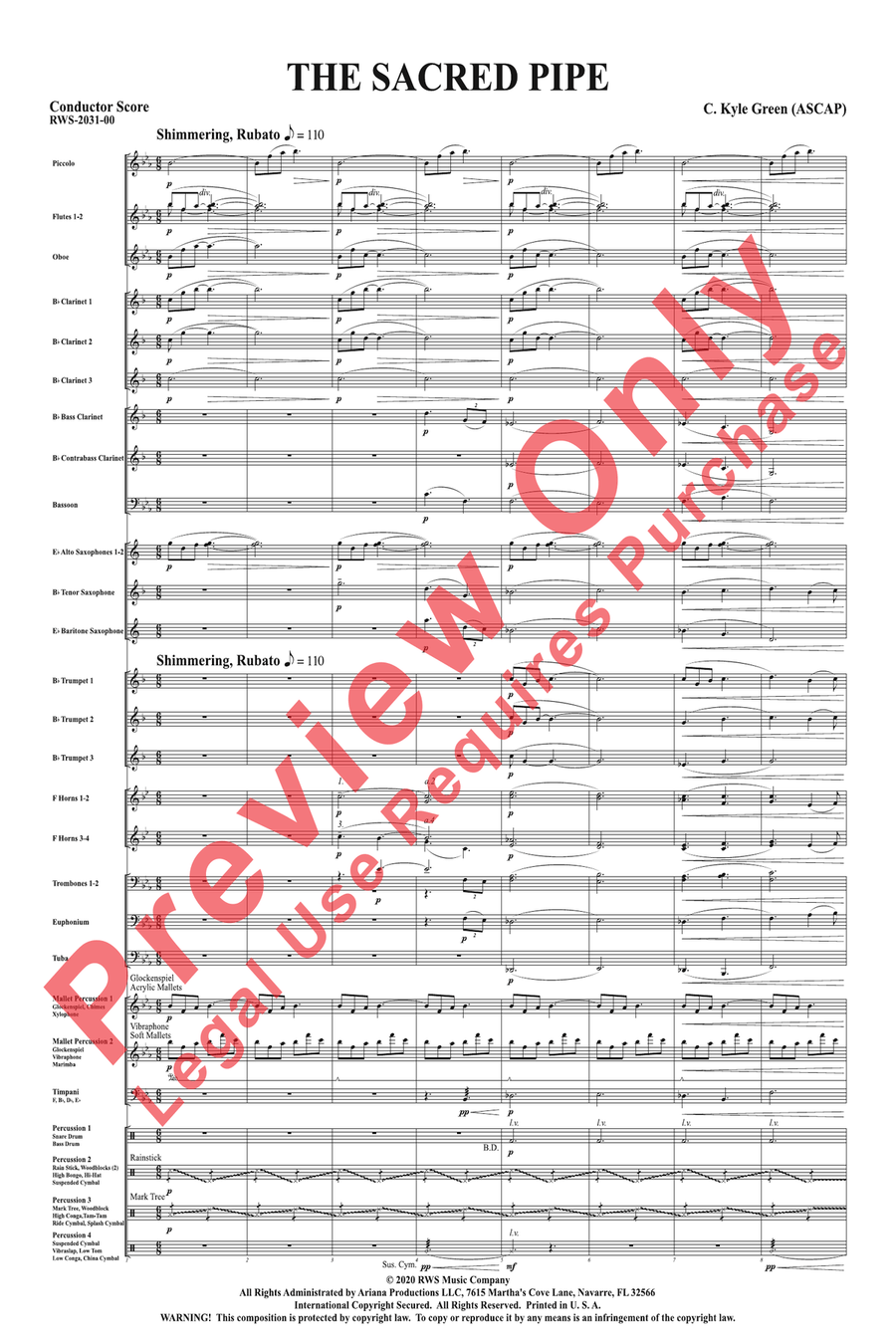 The Sacred Pipe The Sacred Pipe Concert Band scores gallery preview page 3