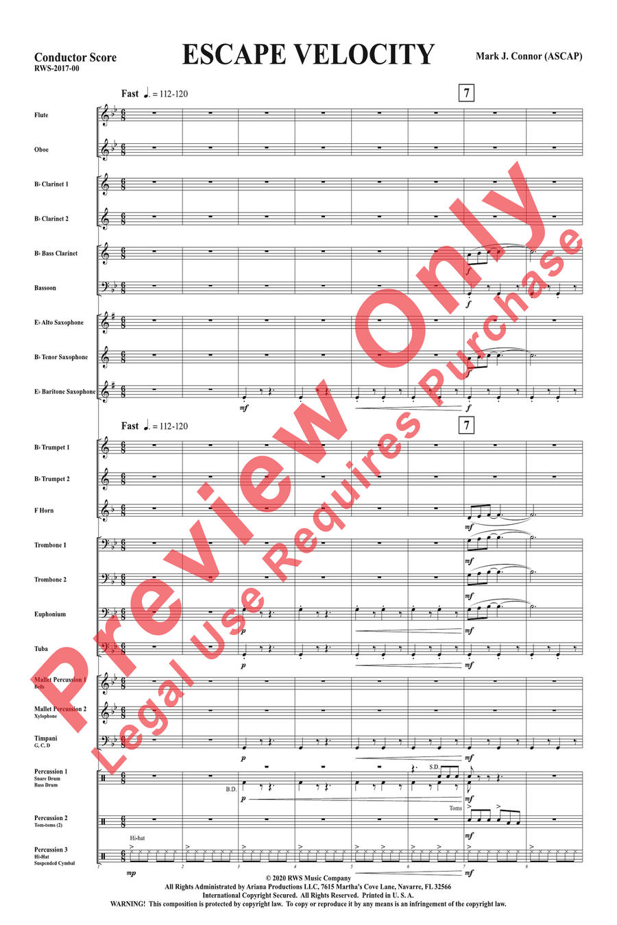 Escape Velocity Escape Velocity Concert Band scores gallery preview page 3