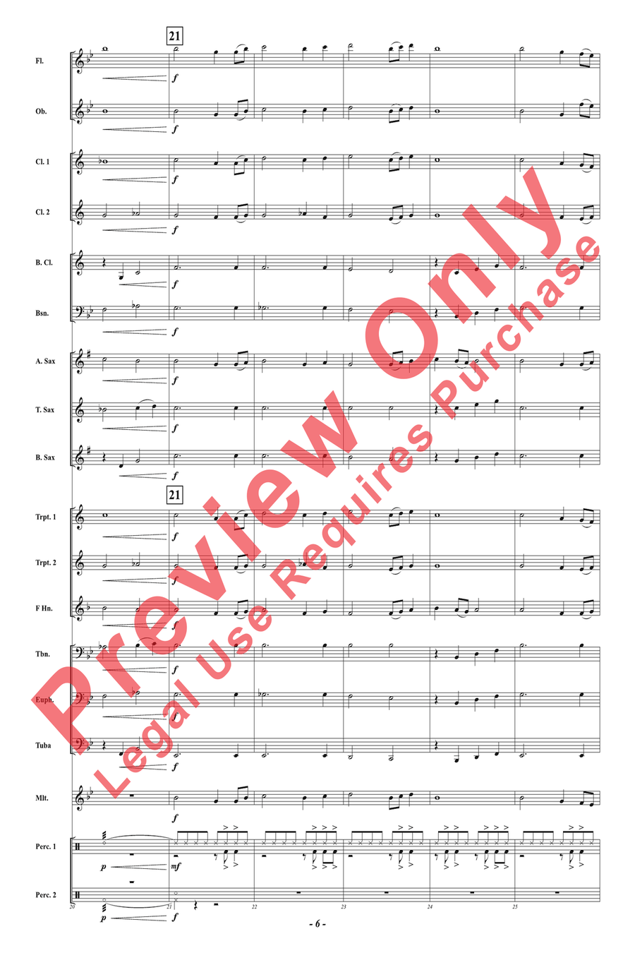 Sunset Blue Sunset Blue Concert Band scores gallery preview page 6