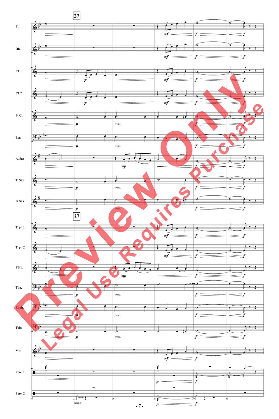 Sunset Blue Sunset Blue Concert Band scores gallery preview page 7
