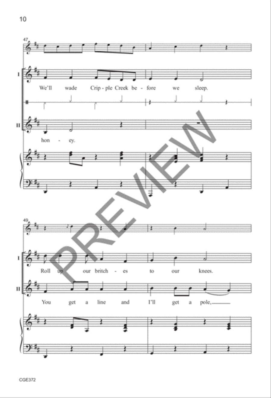 Crawdad Creek - Two-part with Opt. Violin (Fiddle) 2-Part scores gallery preview page 9