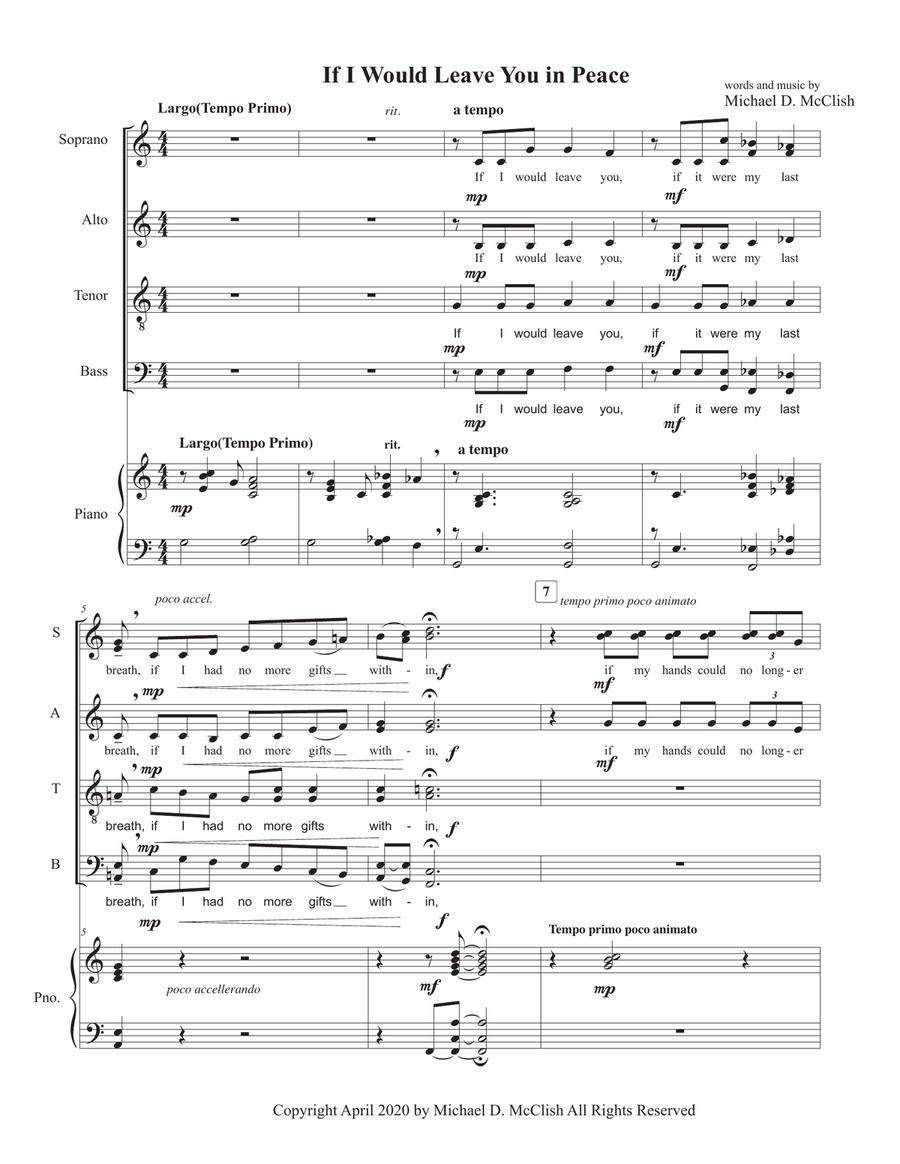 If I Would Leave You In Peace 4-Part scores gallery preview page 2