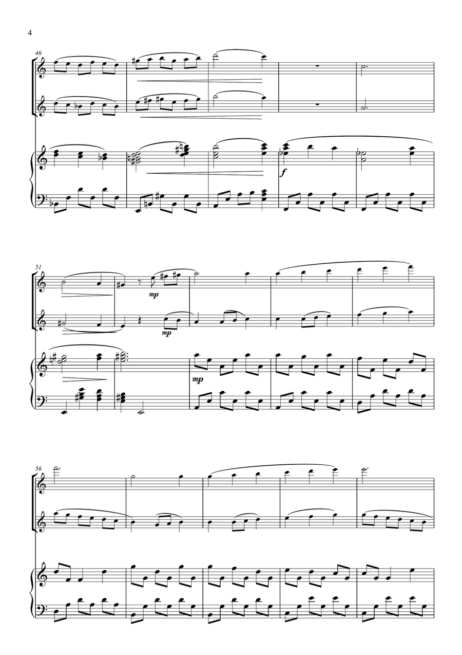 By The Lake. For Violin duet and Piano- Early Intermediate String Duet scores gallery preview page 5