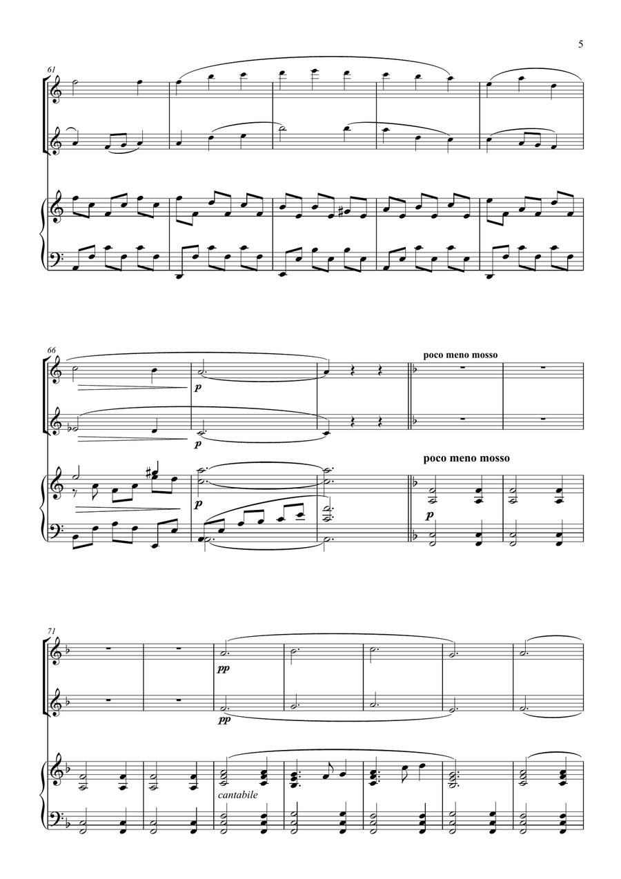 By The Lake. For Violin duet and Piano- Early Intermediate String Duet scores gallery preview page 6