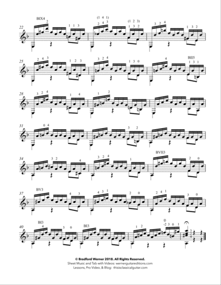 Prelude BWV 999 by Bach for Guitar Classical Guitar scores gallery preview page 2