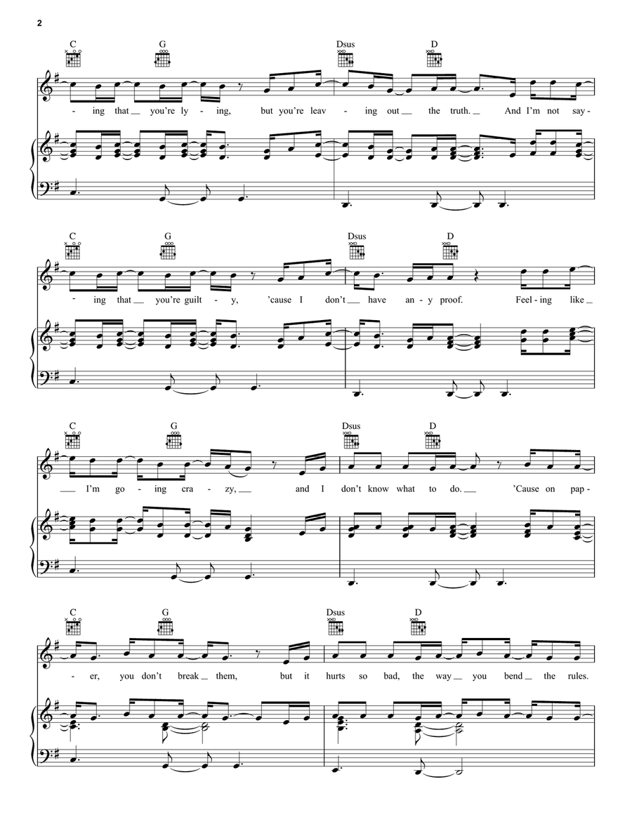 Bend The Rules Bend The Rules Piano, Vocal, Guitar scores gallery preview page 2