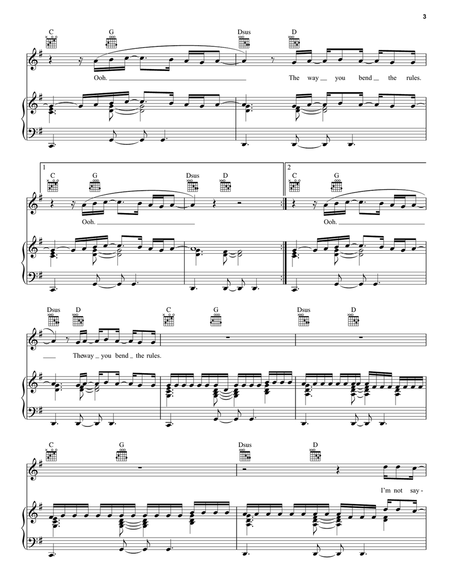 Bend The Rules Bend The Rules Piano, Vocal, Guitar scores gallery preview page 3