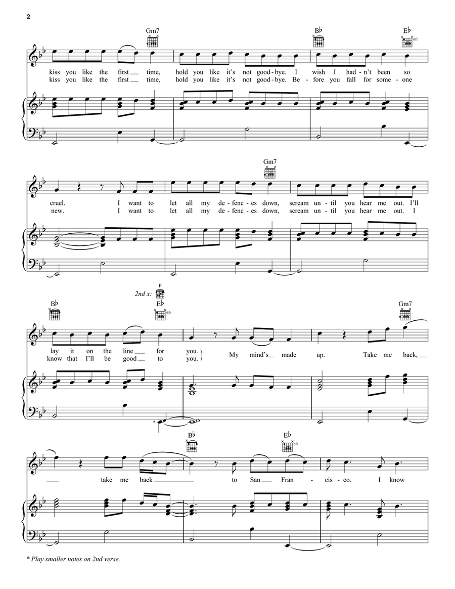 San Francisco San Francisco Piano, Vocal, Guitar scores gallery preview page 2