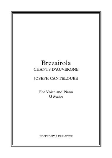 Brezairola - Chants D'Auvergne (G Major)