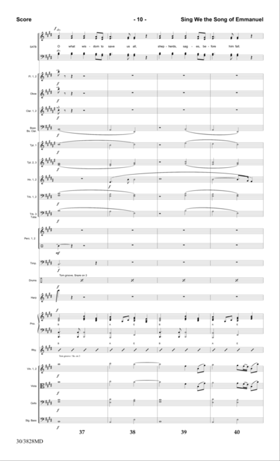 Sing We the Song of Emmanuel - Orchestral Score and Parts Choir scores gallery preview page 12