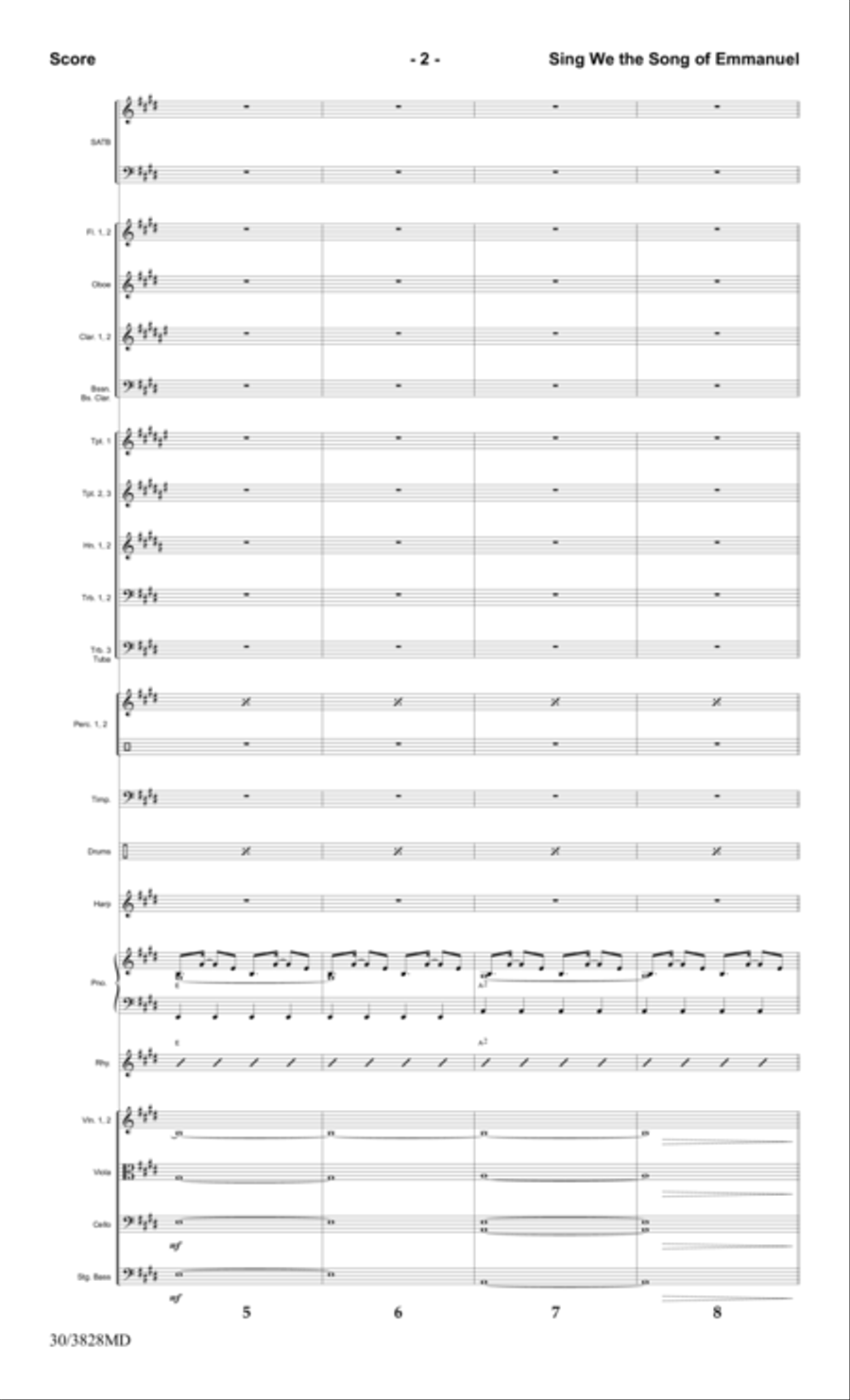 Sing We the Song of Emmanuel - Orchestral Score and Parts Choir scores gallery preview page 4
