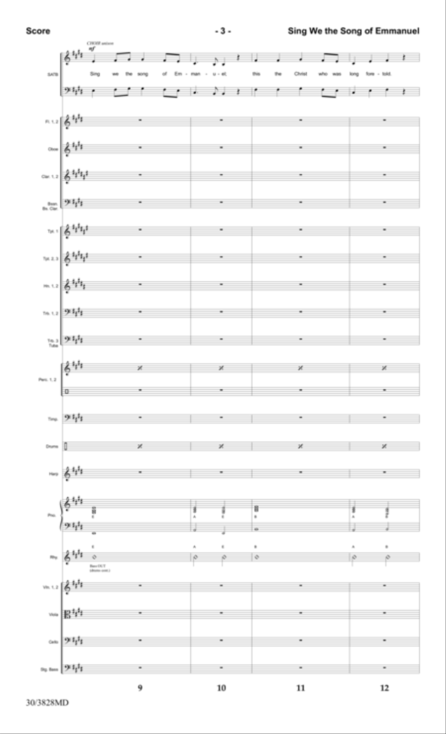 Sing We the Song of Emmanuel - Orchestral Score and Parts Choir scores gallery preview page 5