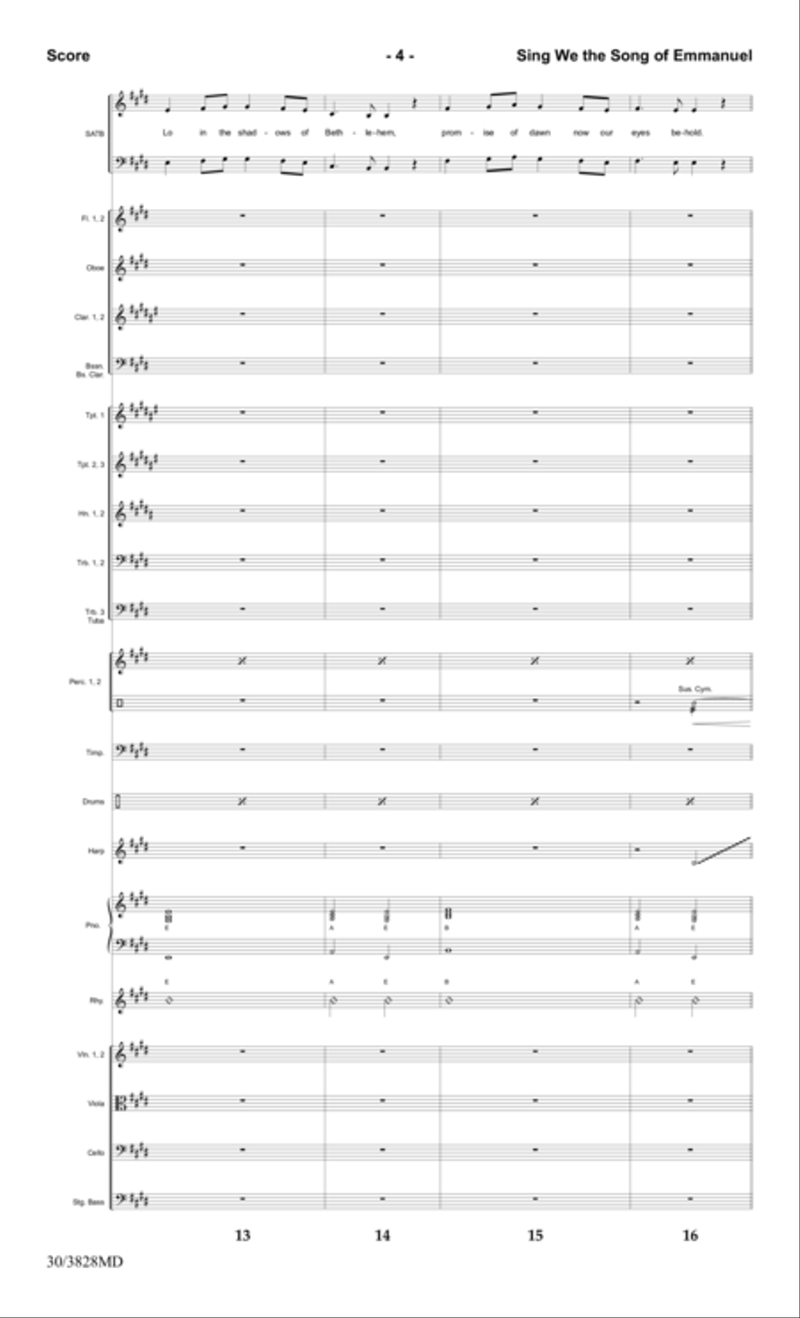 Sing We the Song of Emmanuel - Orchestral Score and Parts Choir scores gallery preview page 6