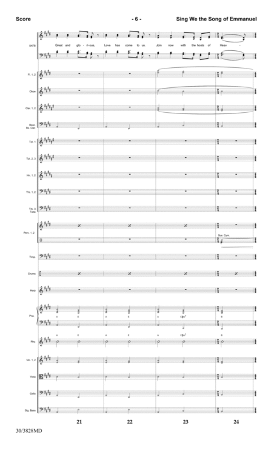 Sing We the Song of Emmanuel - Orchestral Score and Parts Choir scores gallery preview page 8