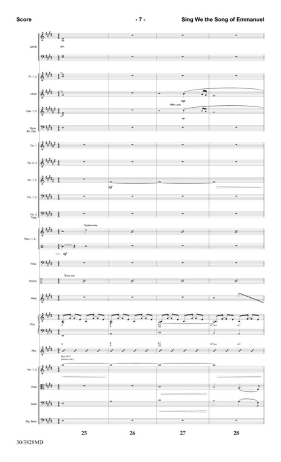 Sing We the Song of Emmanuel - Orchestral Score and Parts Choir scores gallery preview page 9