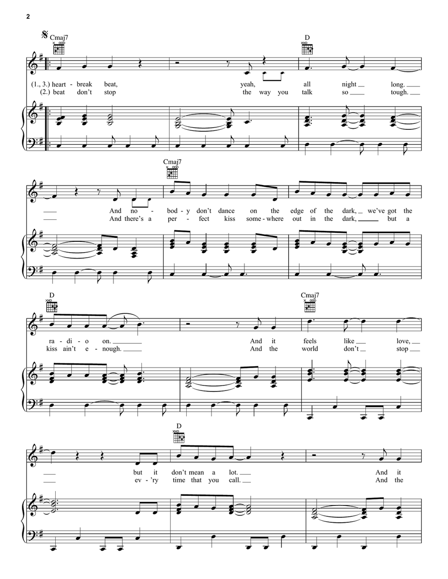 Heartbreak Beat Heartbreak Beat Piano, Vocal, Guitar scores gallery preview page 2