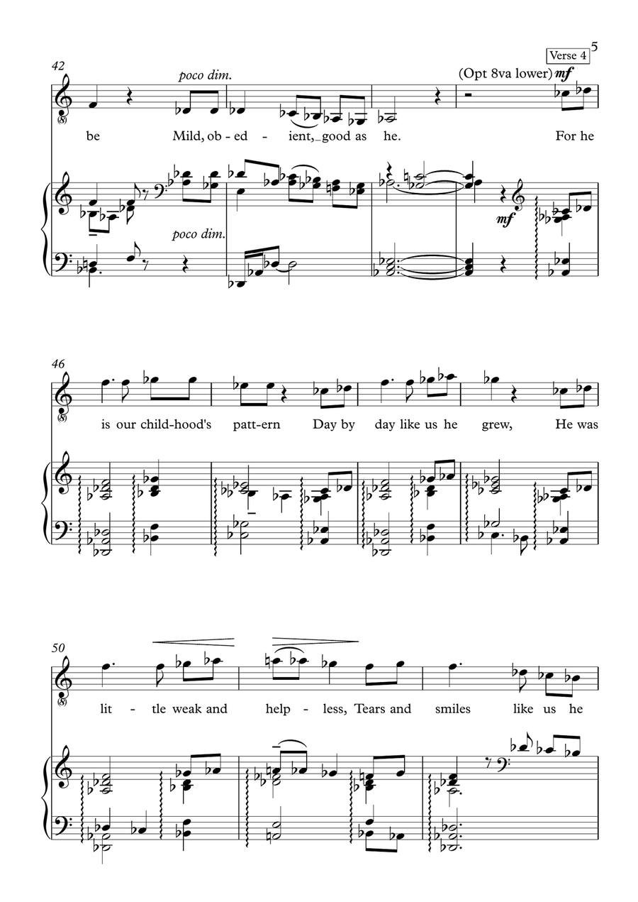 Once in Royal David's City (Solo/unison version) Unison Choir scores gallery preview page 5