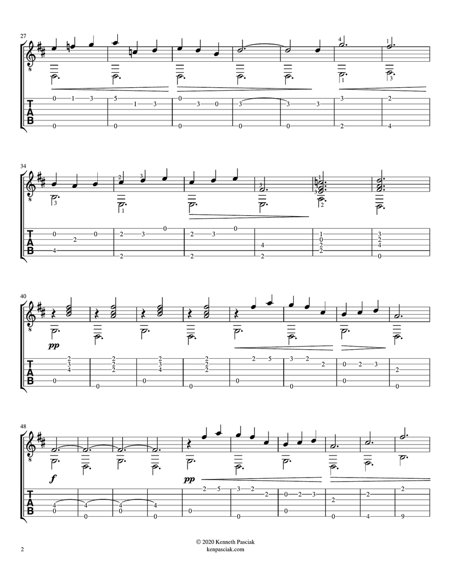 Gymnopédie I (for Solo Guitar) (two versions) Chamber Music scores gallery preview page 4