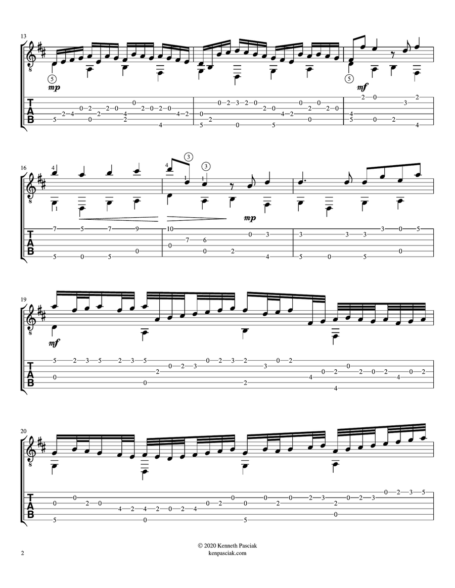 Pachelbel Canon in D (for Solo Guitar) Chamber Music scores gallery preview page 4