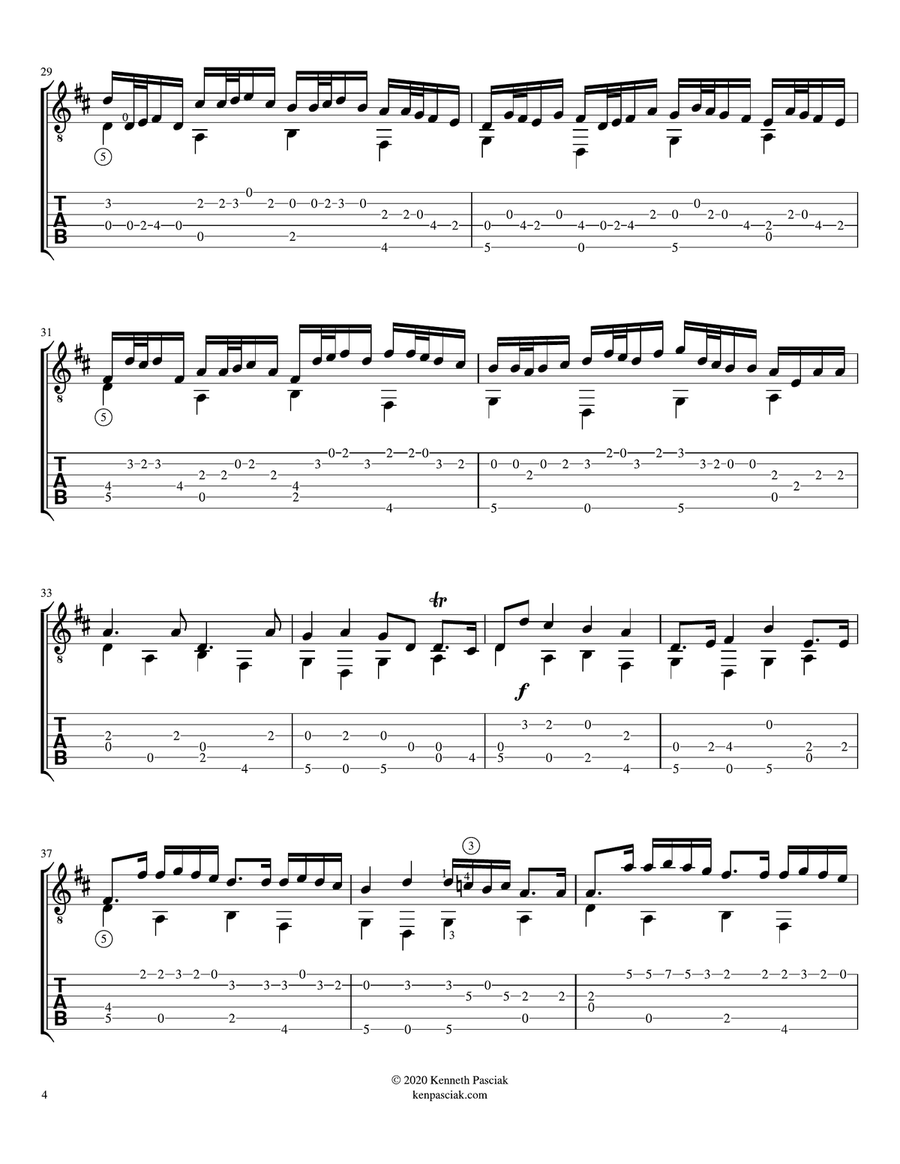 Pachelbel Canon in D (for Solo Guitar) Chamber Music scores gallery preview page 6