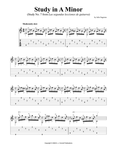 Study in A Minor (Study No. 7 from Las segundas lecciones de guitarra)