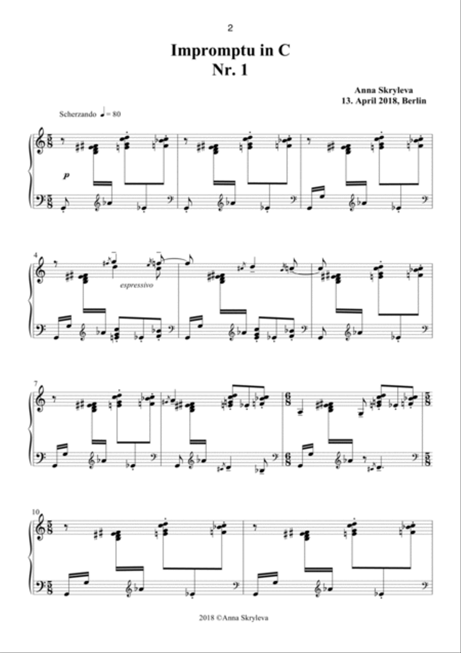 Drei Impromptus in C Piano Solo scores gallery preview page 2