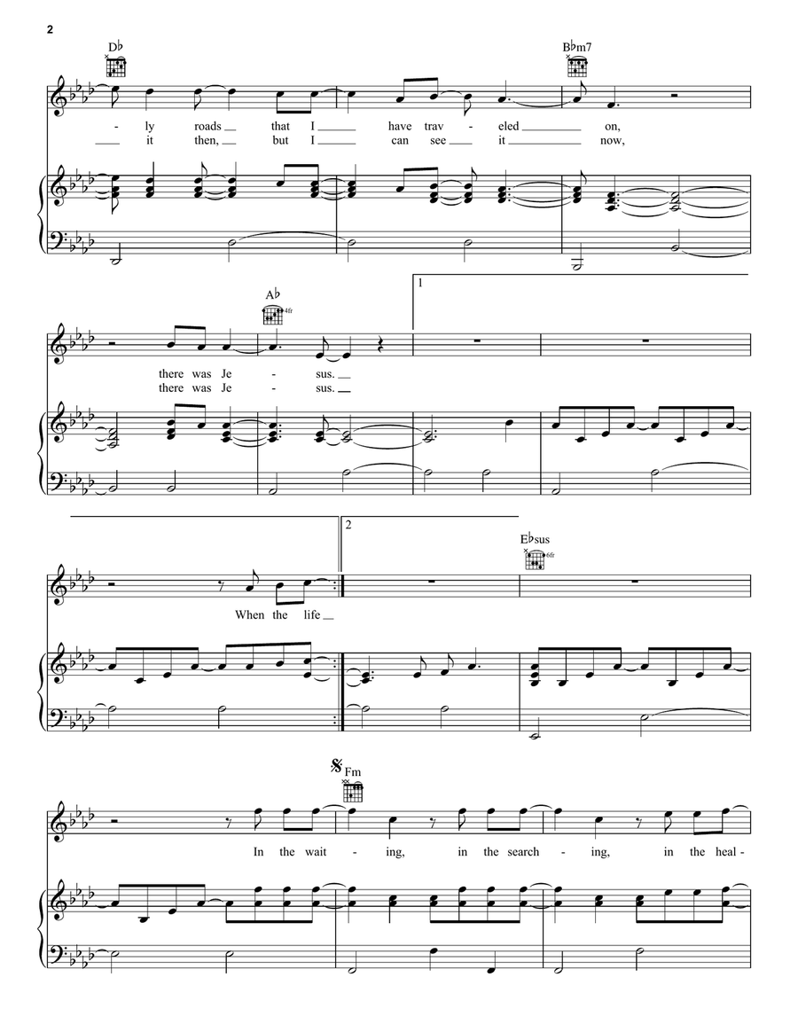 There Was Jesus (feat. Dolly Parton) Piano, Vocal, Guitar scores gallery preview page 2