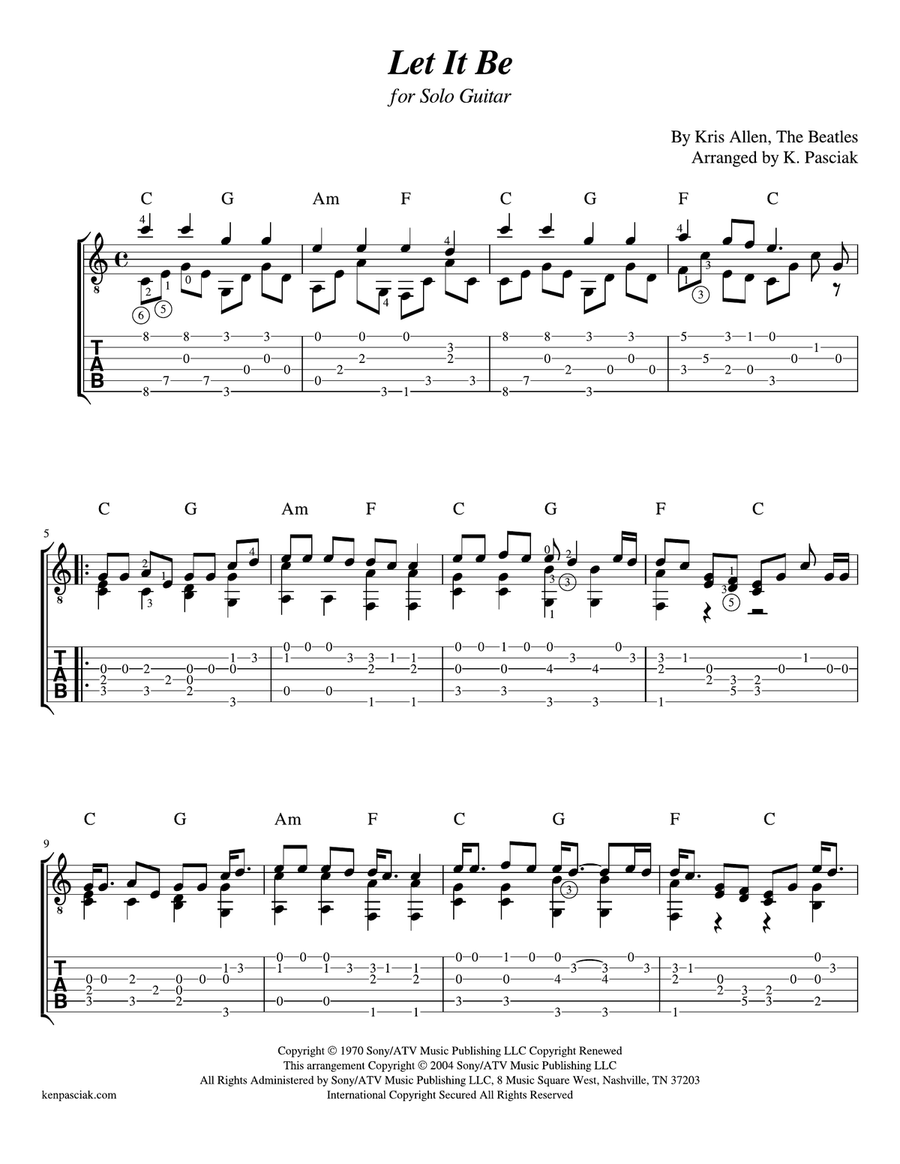 Let It Be Let It Be Acoustic Guitar scores gallery preview page 2