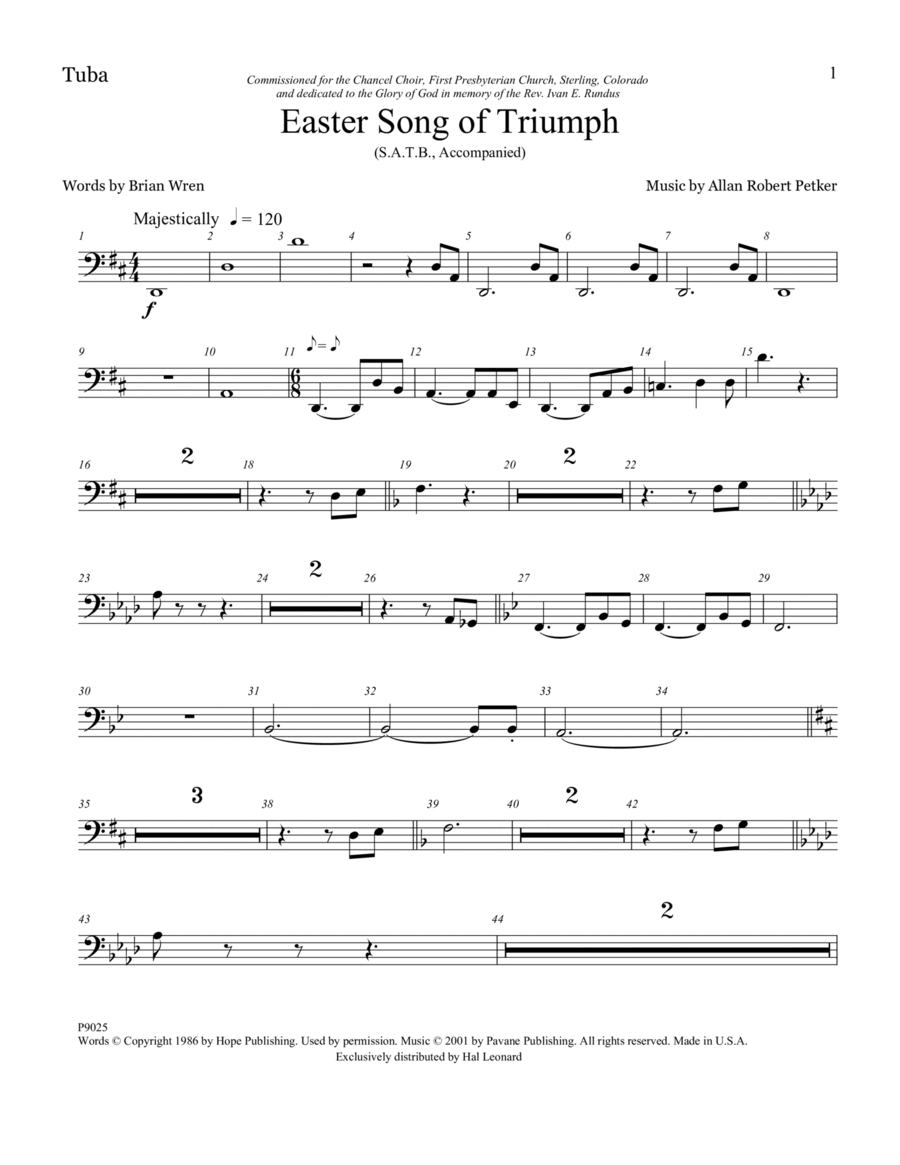 Easter Song Of Triumph - Tuba Choir scores gallery preview page 1