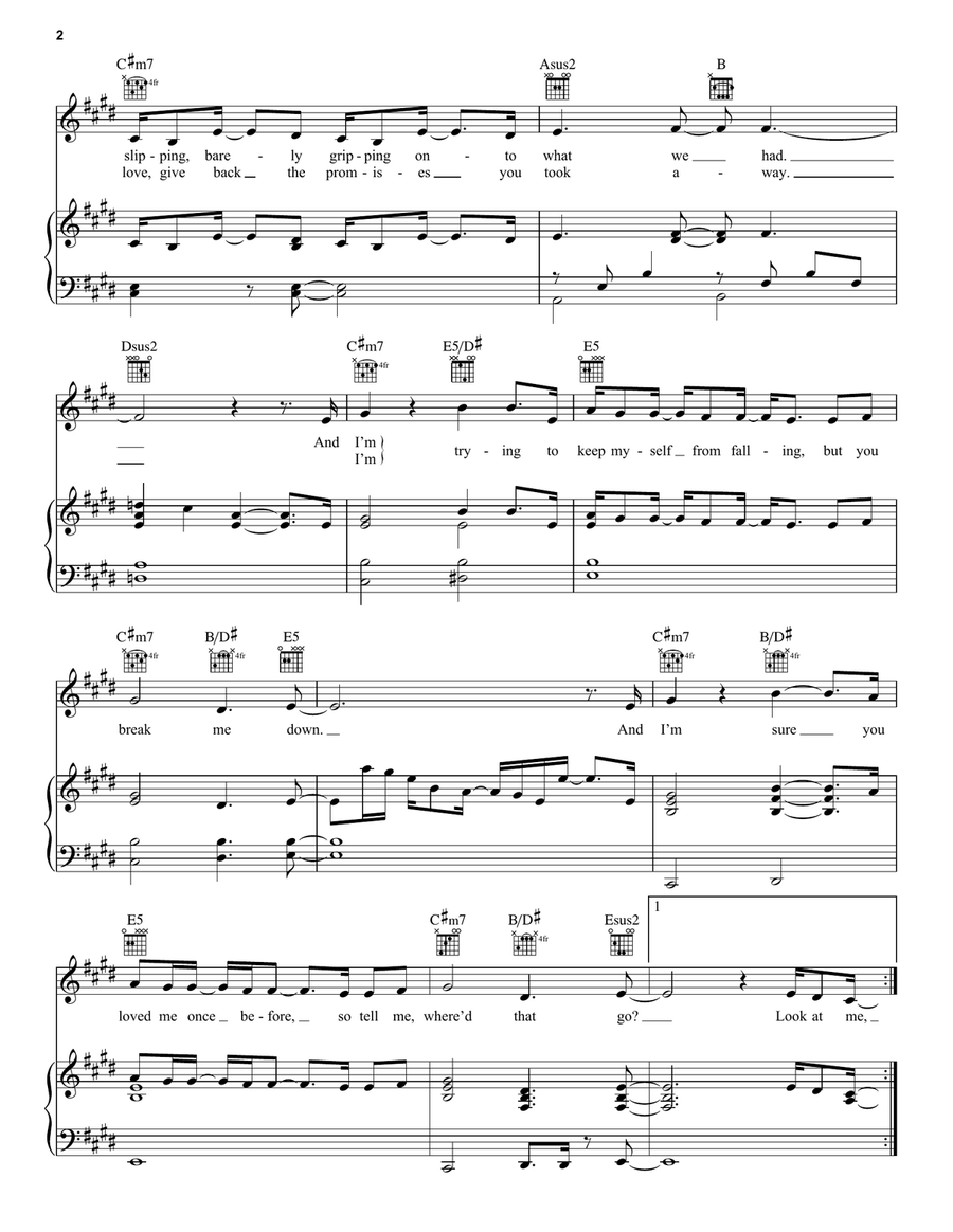 What Remains (from Circles) Piano, Vocal, Guitar scores gallery preview page 2