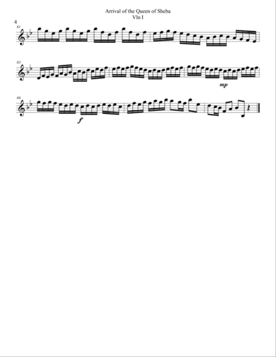 The Arrival of the Queen of Sheba School and Community scores gallery preview page 4