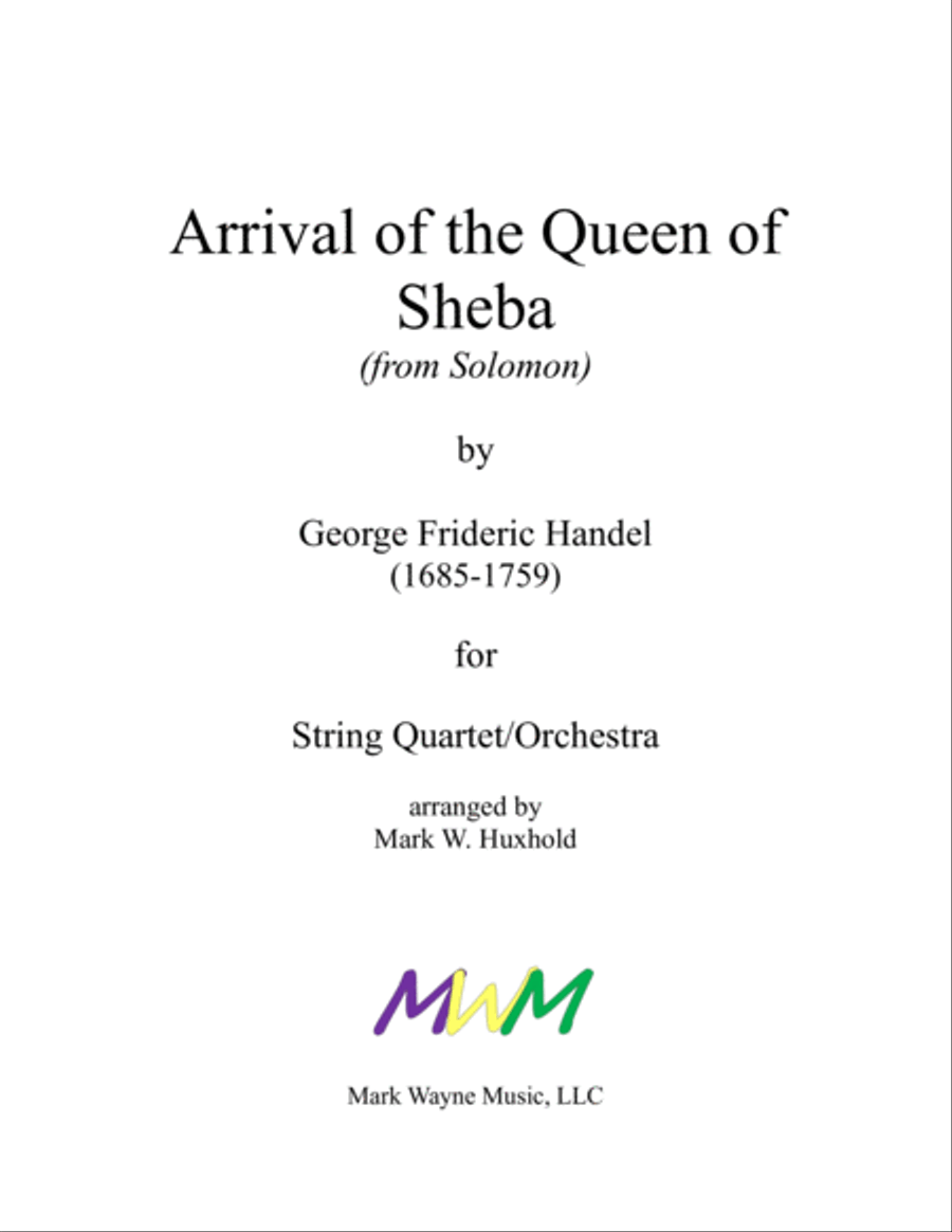 The Arrival of the Queen of Sheba String Orchestra scores gallery preview page 1