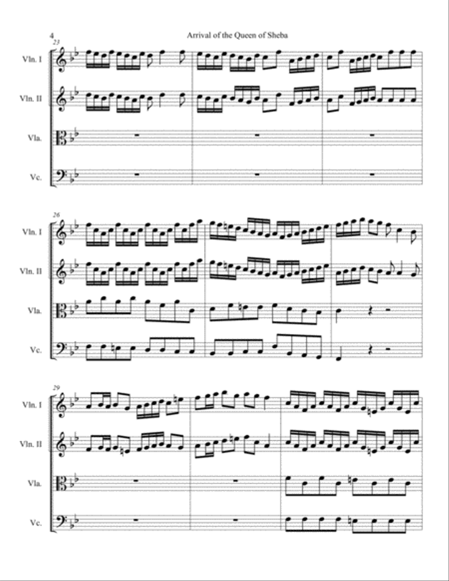 The Arrival of the Queen of Sheba String Orchestra scores gallery preview page 5