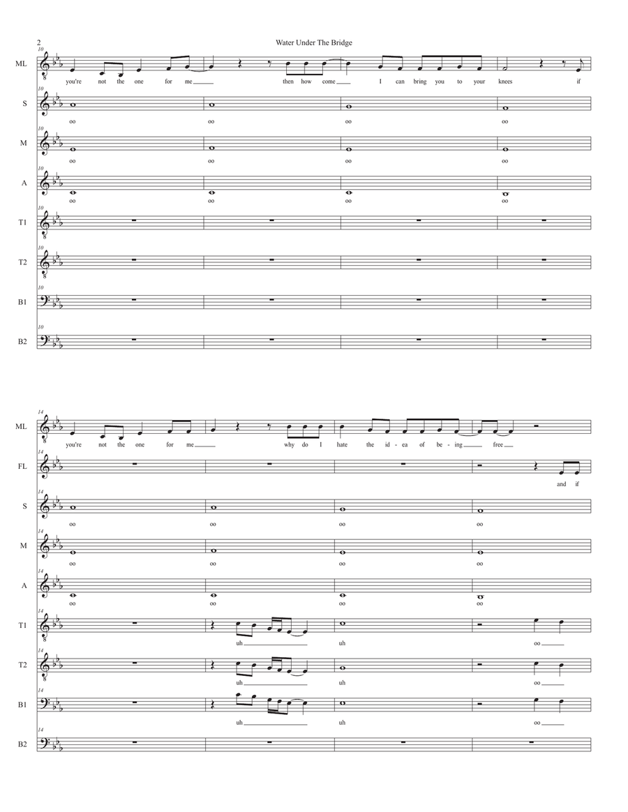 Water Under The Bridge Water Under The Bridge 4-Part scores gallery preview page 2