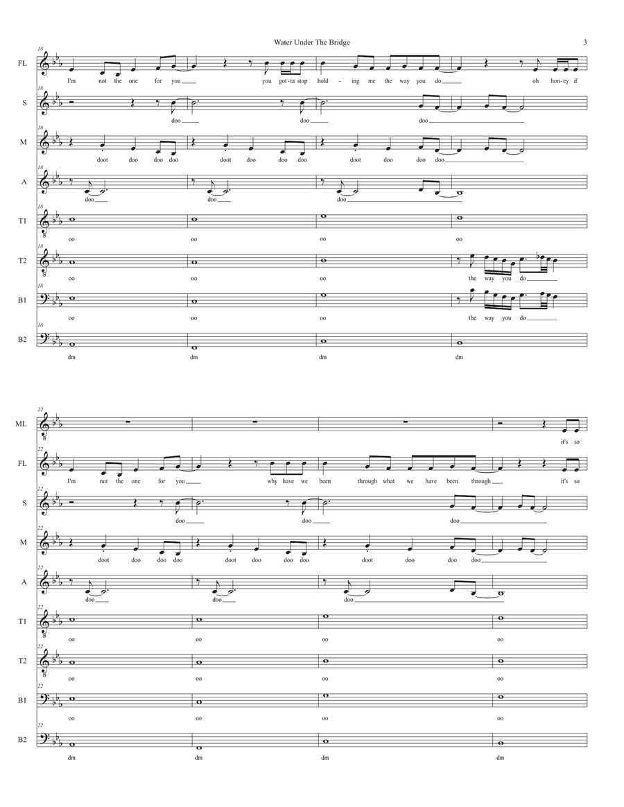 Water Under The Bridge Water Under The Bridge 4-Part scores gallery preview page 3