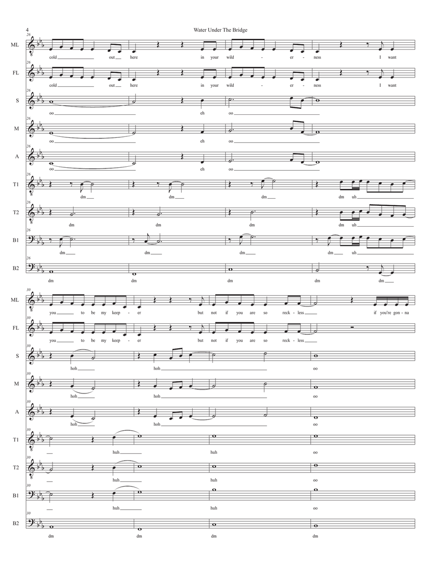 Water Under The Bridge Water Under The Bridge 4-Part scores gallery preview page 4