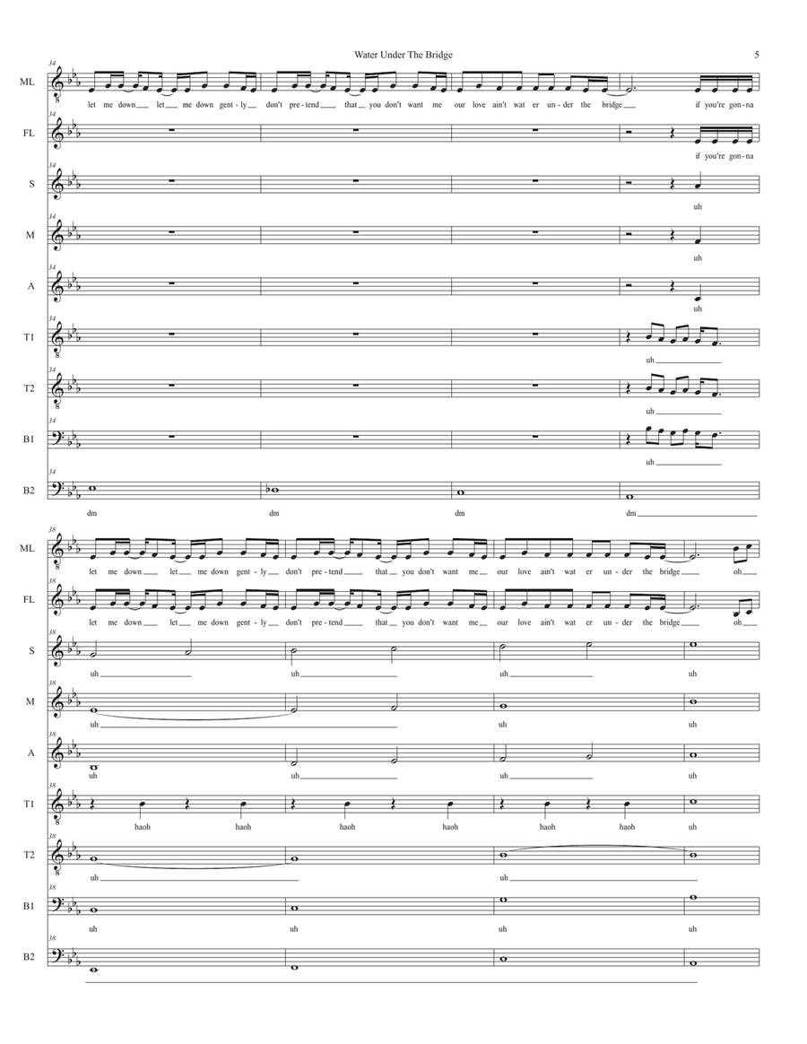 Water Under The Bridge Water Under The Bridge 4-Part scores gallery preview page 5
