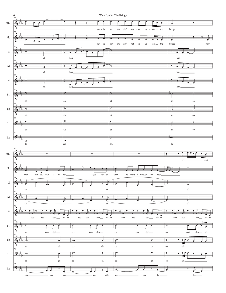 Water Under The Bridge Water Under The Bridge 4-Part scores gallery preview page 6