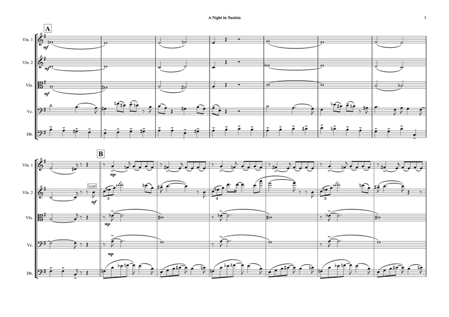 A Night In Tunisia String Orchestra scores gallery preview page 3