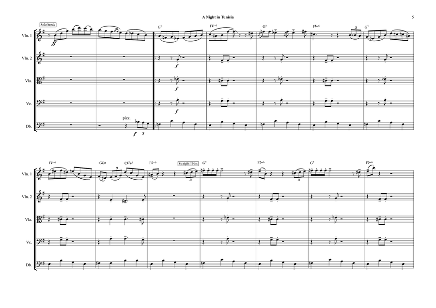 A Night In Tunisia String Orchestra scores gallery preview page 5