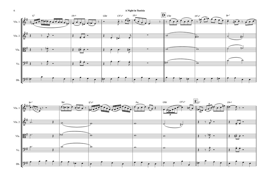 A Night In Tunisia String Orchestra scores gallery preview page 6